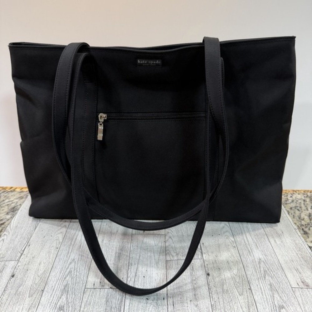 Kate Spade Black Nylon Shoulder Tote Large‎ Vintage Zip